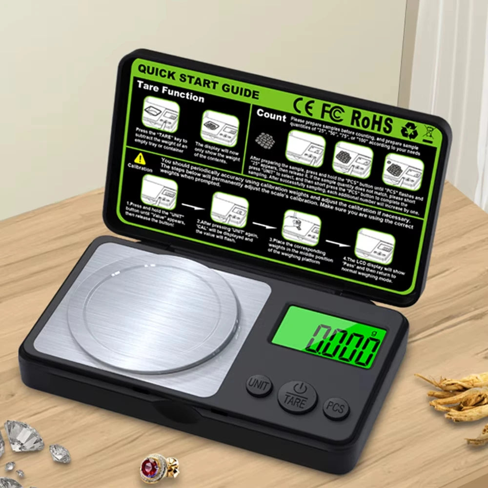 High-Precision Mini Digital Pocket Scale 50g/100g 0.001g LCD Digital Pocket Scale PLUSH