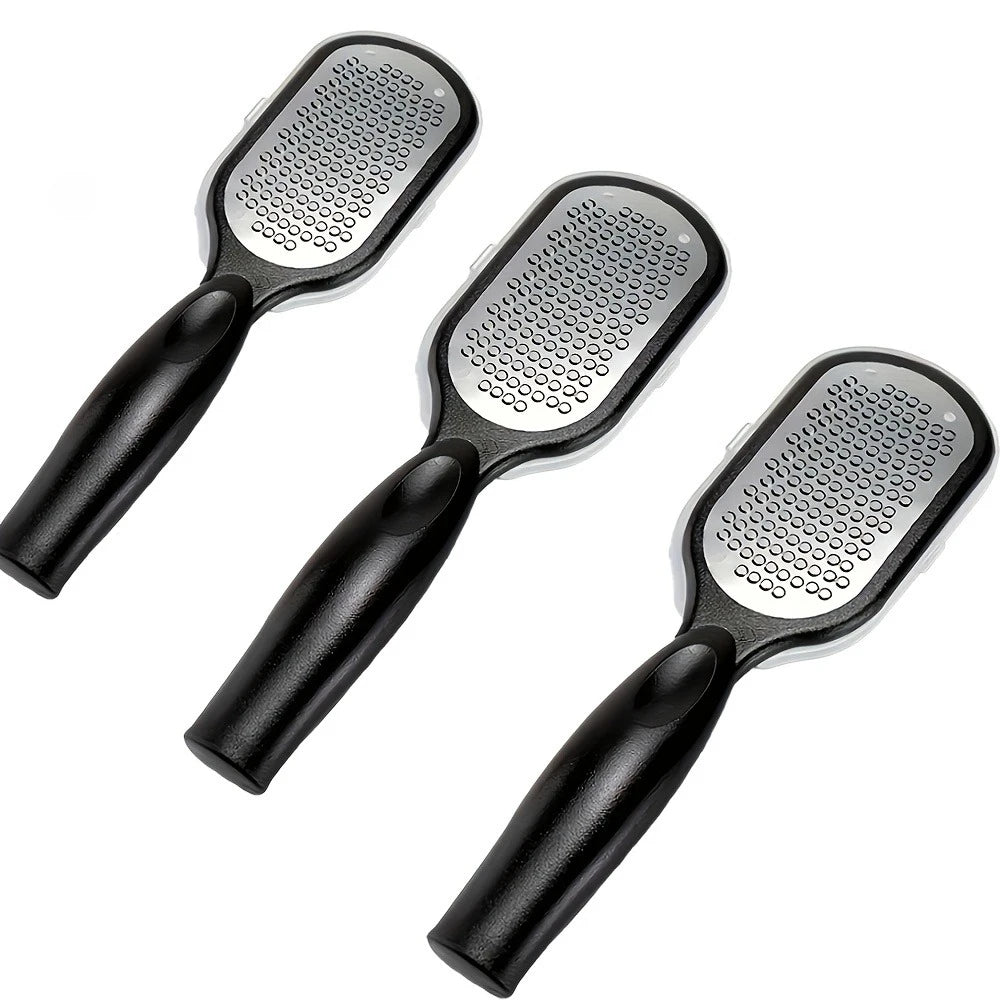 3-Pack Stainless Steel Foot File – 248 Micro Files & Storage Cover Foot File Set PLUSH 3 PCS