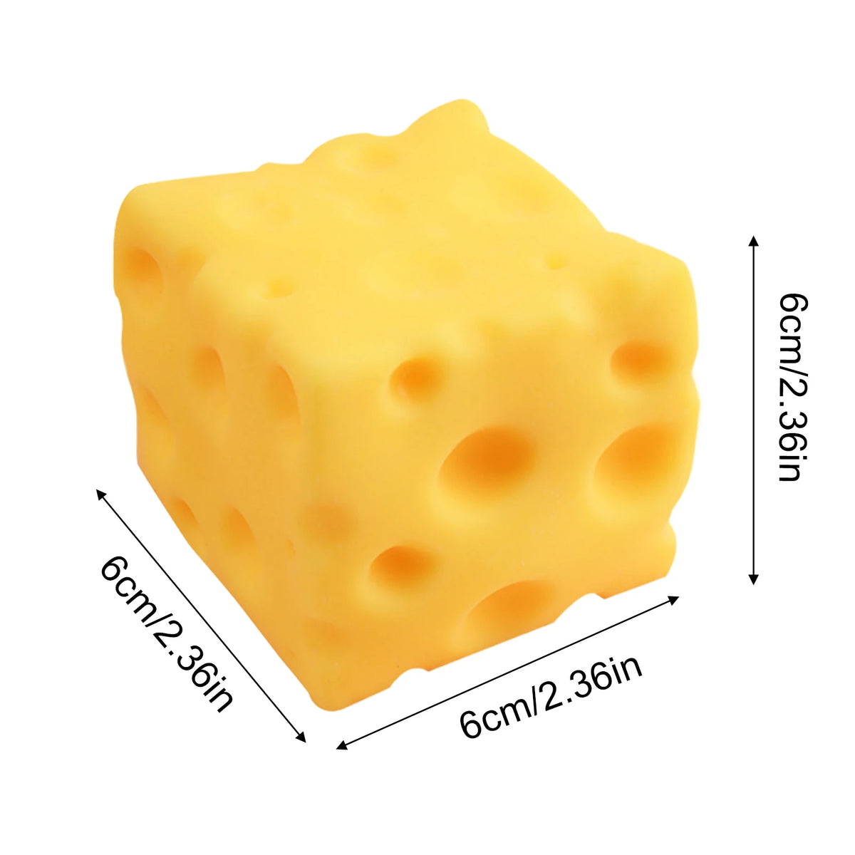 Squishy Cheese Cube Fidget Toy – Soft Slow Rebound Sensory Toy Sensory Fidget Toy PLUSH 6CM