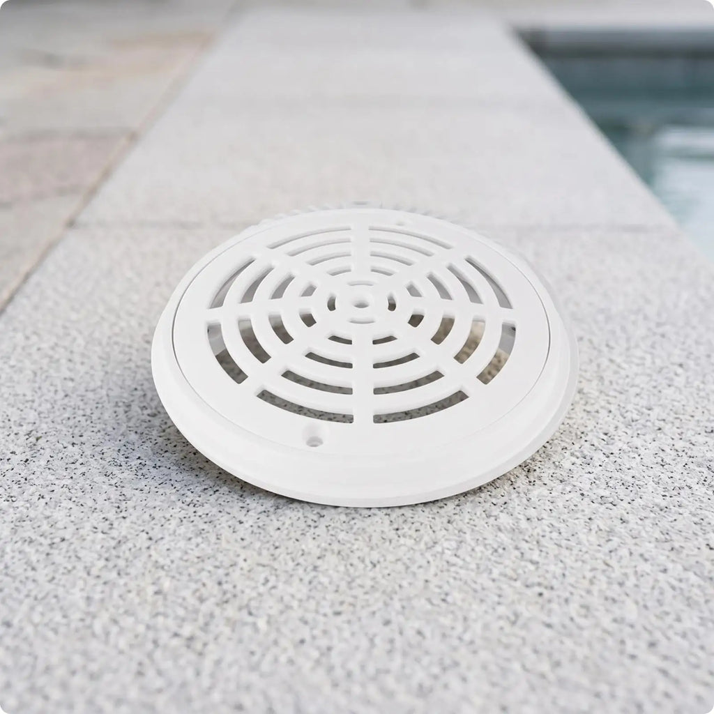 White Round ABS Pool Main Drain Cover – Inground Replacement Pool Drain Cover PLUSH