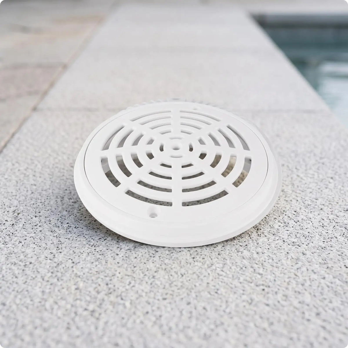 White Round ABS Pool Main Drain Cover – Inground Replacement Pool Drain Cover PLUSH