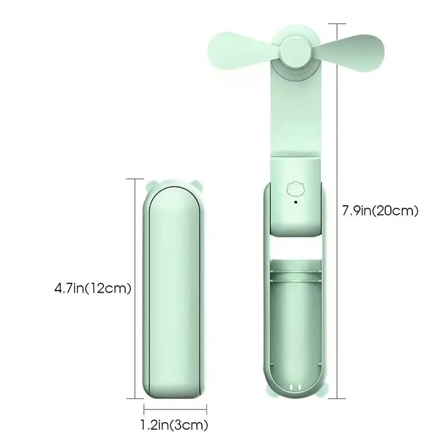 Portable USB Rechargeable Foldable Mini Handheld Fan – 3 Speeds Handheld Mini Fan PLUSH