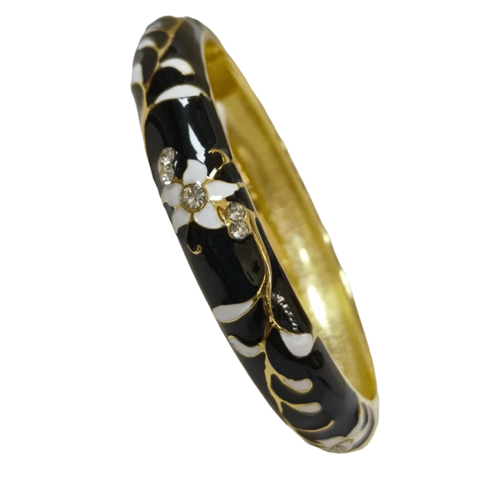 Chinese Cloisonne Enamel Flower Bangle Bracelet for Women Enamel Bangle Bracelet PLUSH 7
