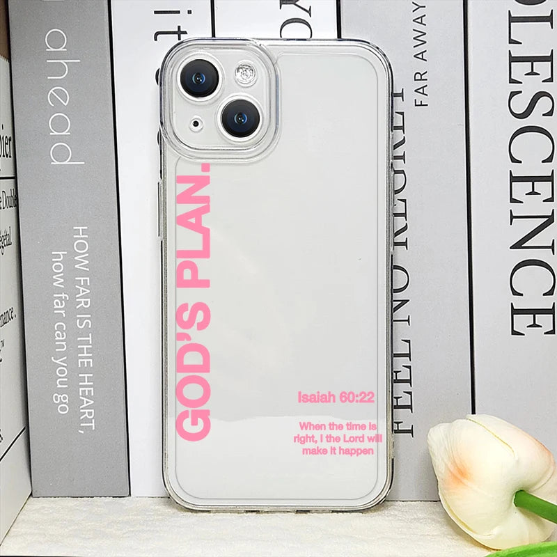 Christian Bible Verse iPhone Case – God's Plan Jesus Cover iPhone Phone Case PLUSH -6 iPhone 13