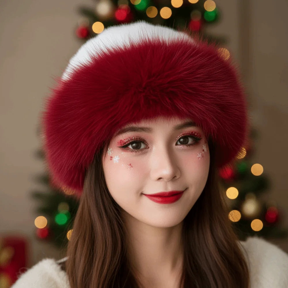 Faux Fur Christmas Bucket Hat – Fleece Lined Fluffy Cap Holiday Bucket Hat PLUSH