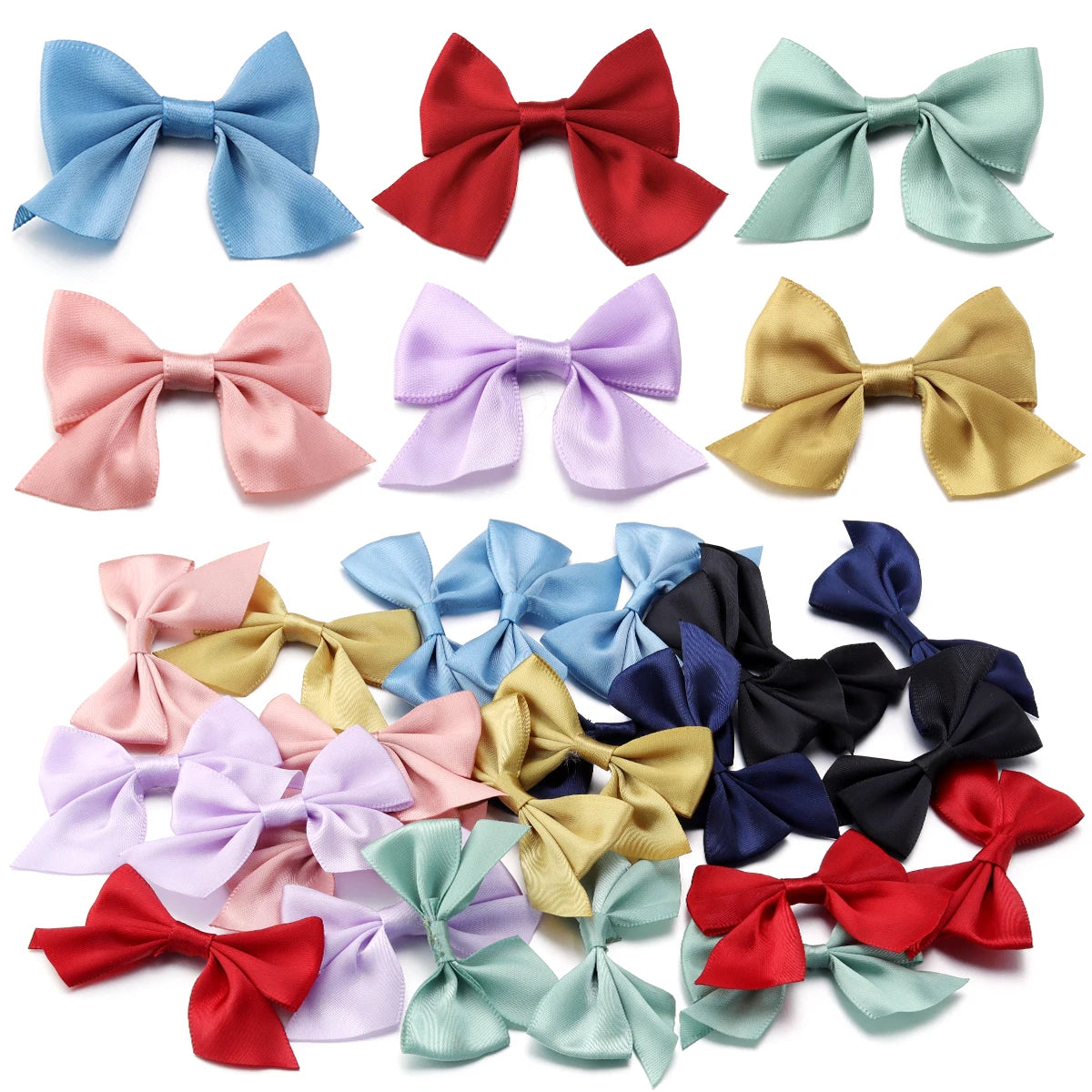20pcs Satin Ribbon Bows – DIY Craft & Party Decoration Ribbon Bows PLUSH