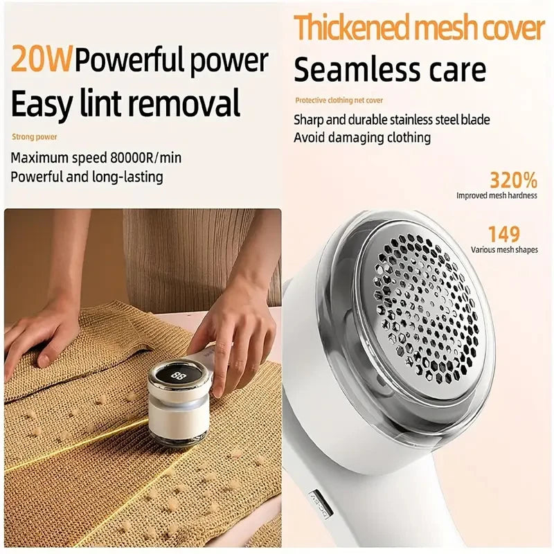 USB Rechargeable Fabric Shaver & Lint Remover | PLUSH Fabric Shaver PLUSH