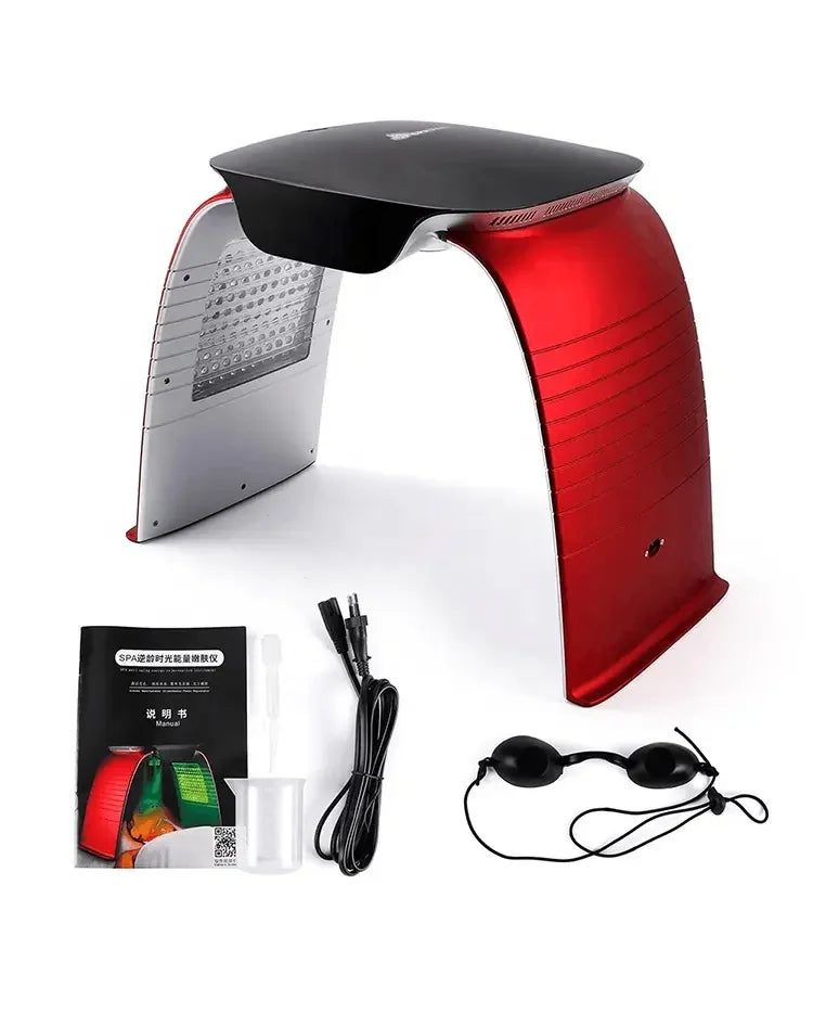 9-Color LED Photon Therapy Machine with Nano Mist – Facial Care LED Facial Device PLUSH Red 100-240V AU plug