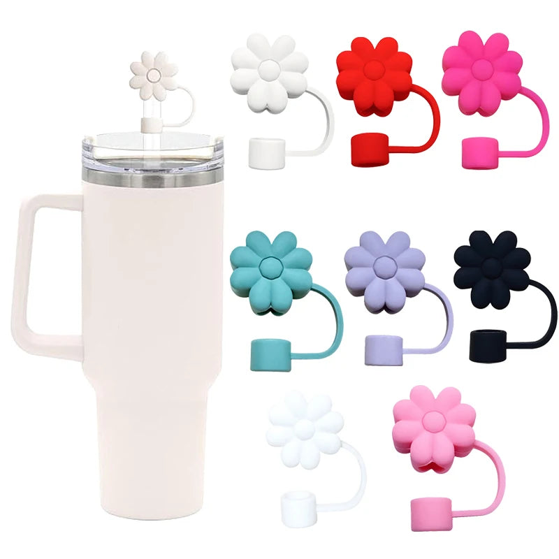 Flower Silicone Straw Cover Cap for Stanley Cup – 1pc Straw Cover Cap PLUSH