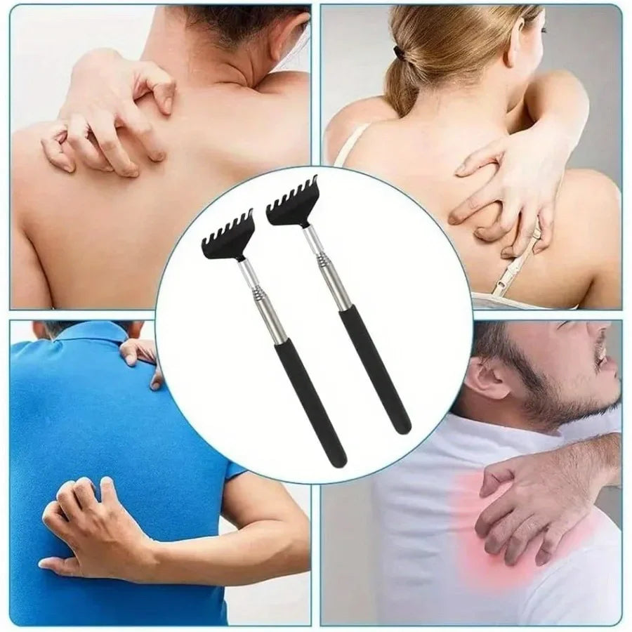 Telescoping Back Scratcher – Stainless Steel Extendable Tool Back Scratcher Tool PLUSH