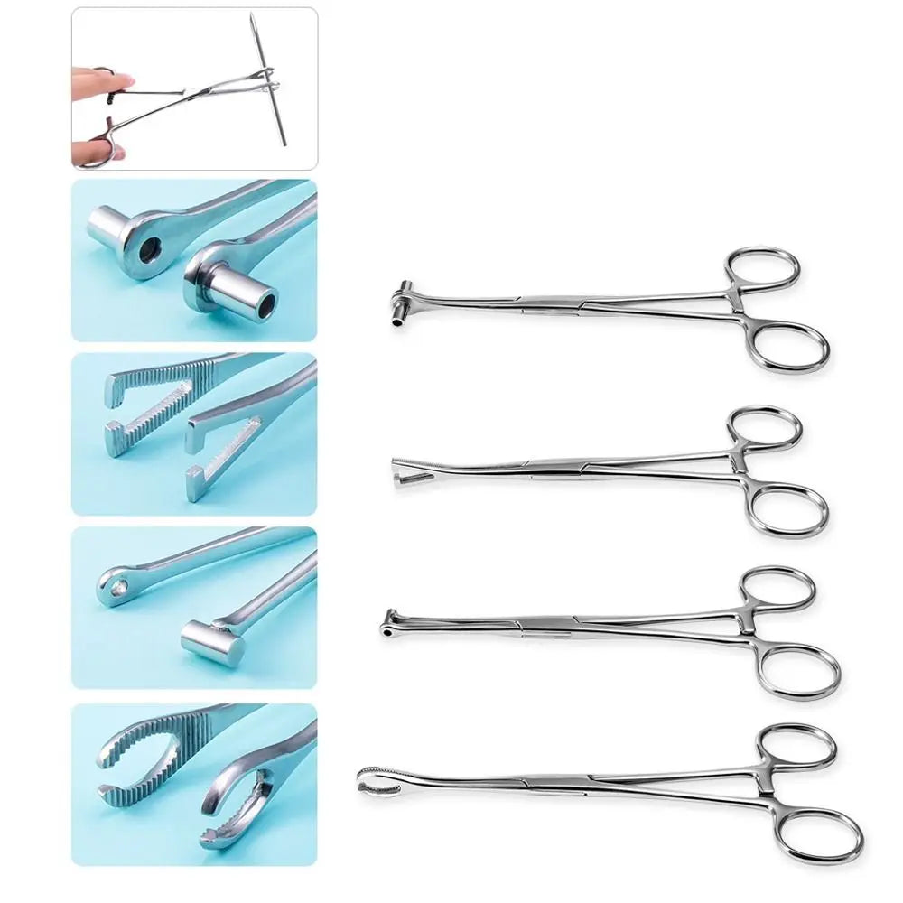 Stainless Steel Piercing Clamps – Round & Triangle Forceps Piercing Forceps Clamp PLUSH