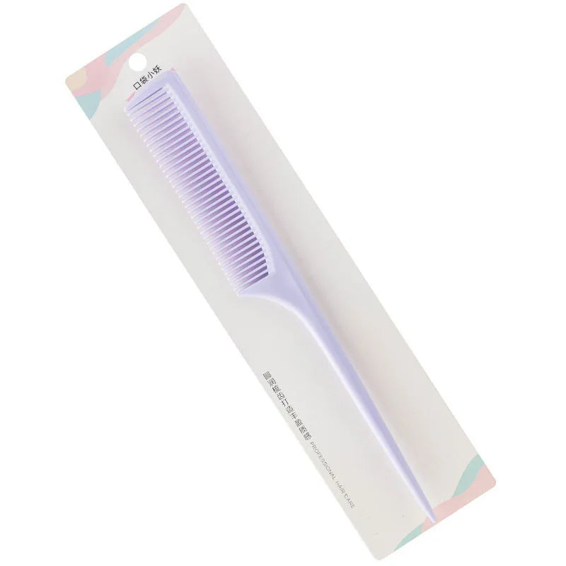 Macaroon Pointed Tail Comb – Antistatic Fine-Tooth Hair Comb Hair Styling Comb PLUSH purple