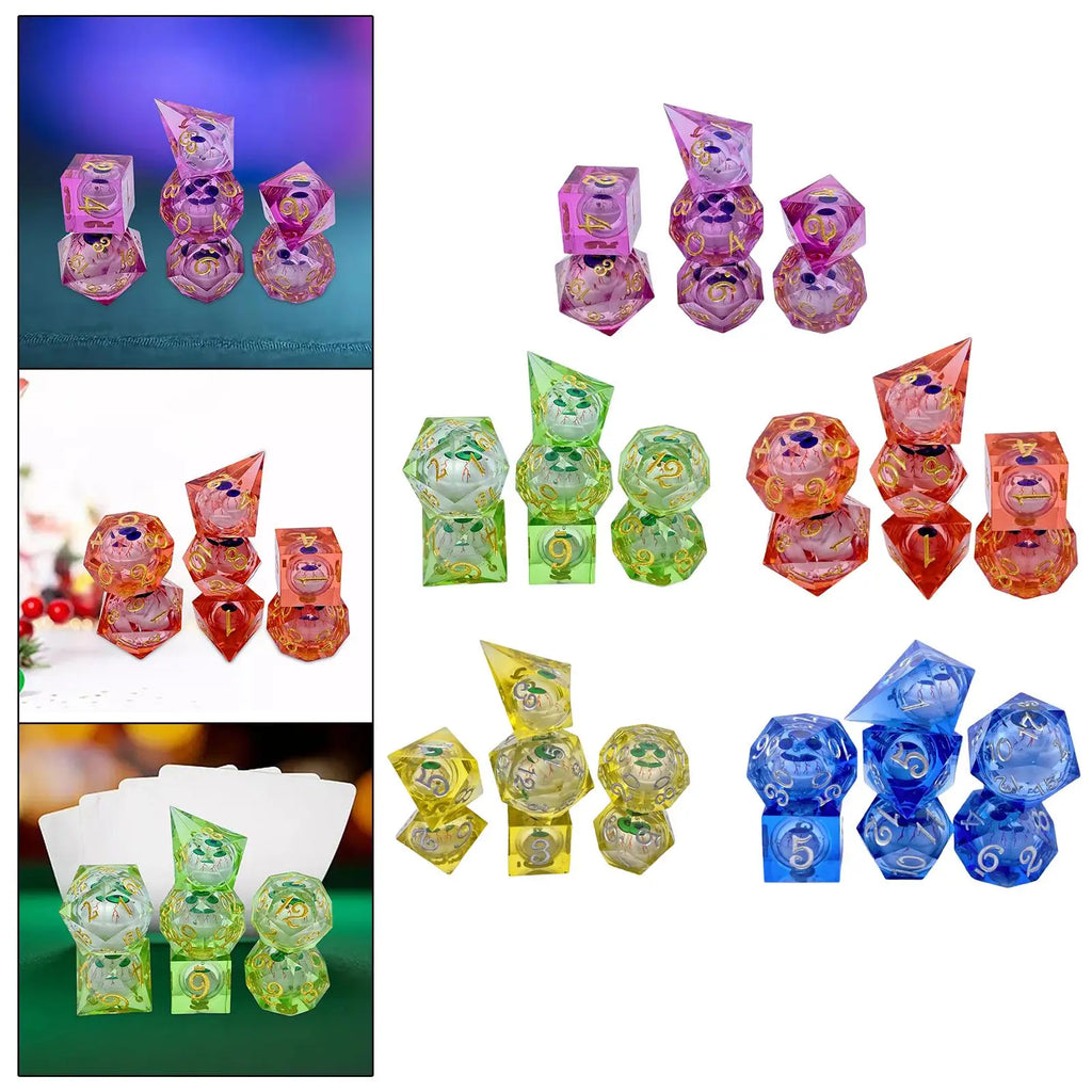 7-Piece Polyhedral Acrylic Dice Set – RPG & Board Games Polyhedral Dice Set PLUSH