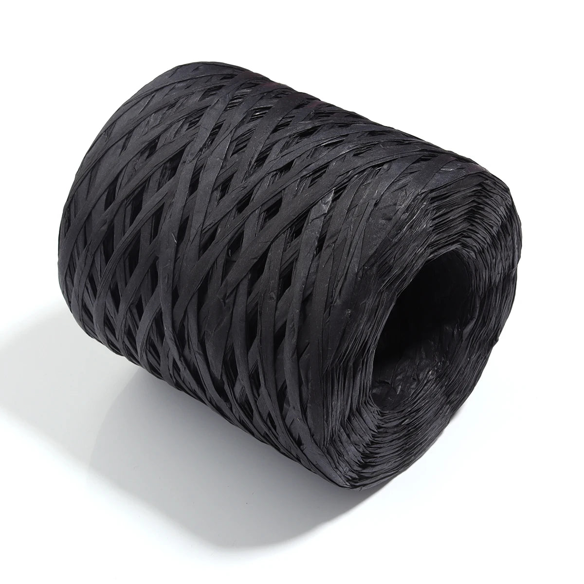 200m Natural Raffia Straw Yarn for Knitting, Crochet & DIY Crafts Raffia Craft Yarn PLUSH black