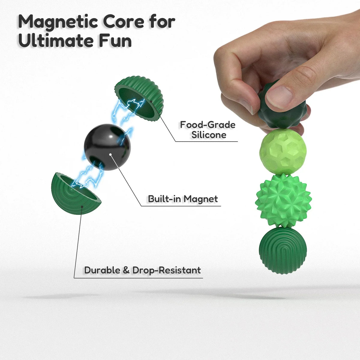 Silicone Magnetic Sensory Fidget Balls for Kids & Adults Sensory Fidget Toy PLUSH