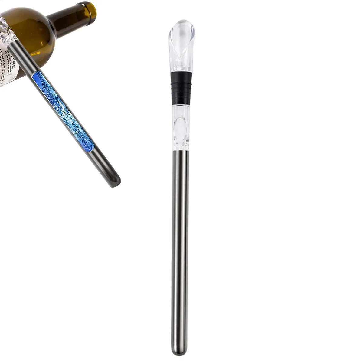 Stainless Steel Wine Chiller Stick – Cools, Aerates & Pours Wine Chiller Stick PLUSH