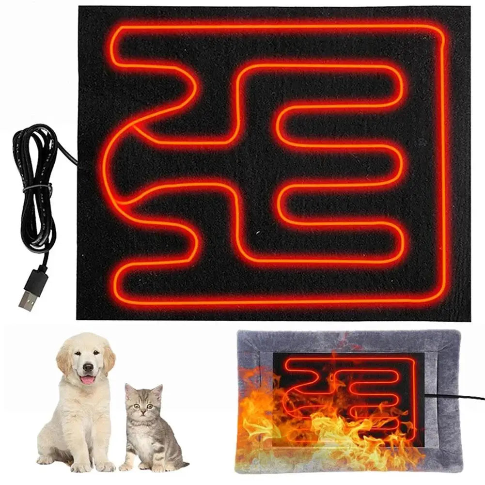 USB Heated Warming Pad – Foldable Pet & Car Seat Cushion Pet Heating Pad PLUSH