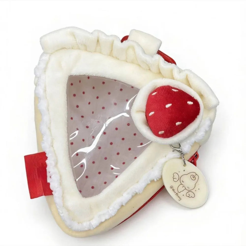 Transparent Strawberry Cake Bag Charm – PVC Zipper Pouch Keychain Bag Charm Keychain PLUSH Style 5