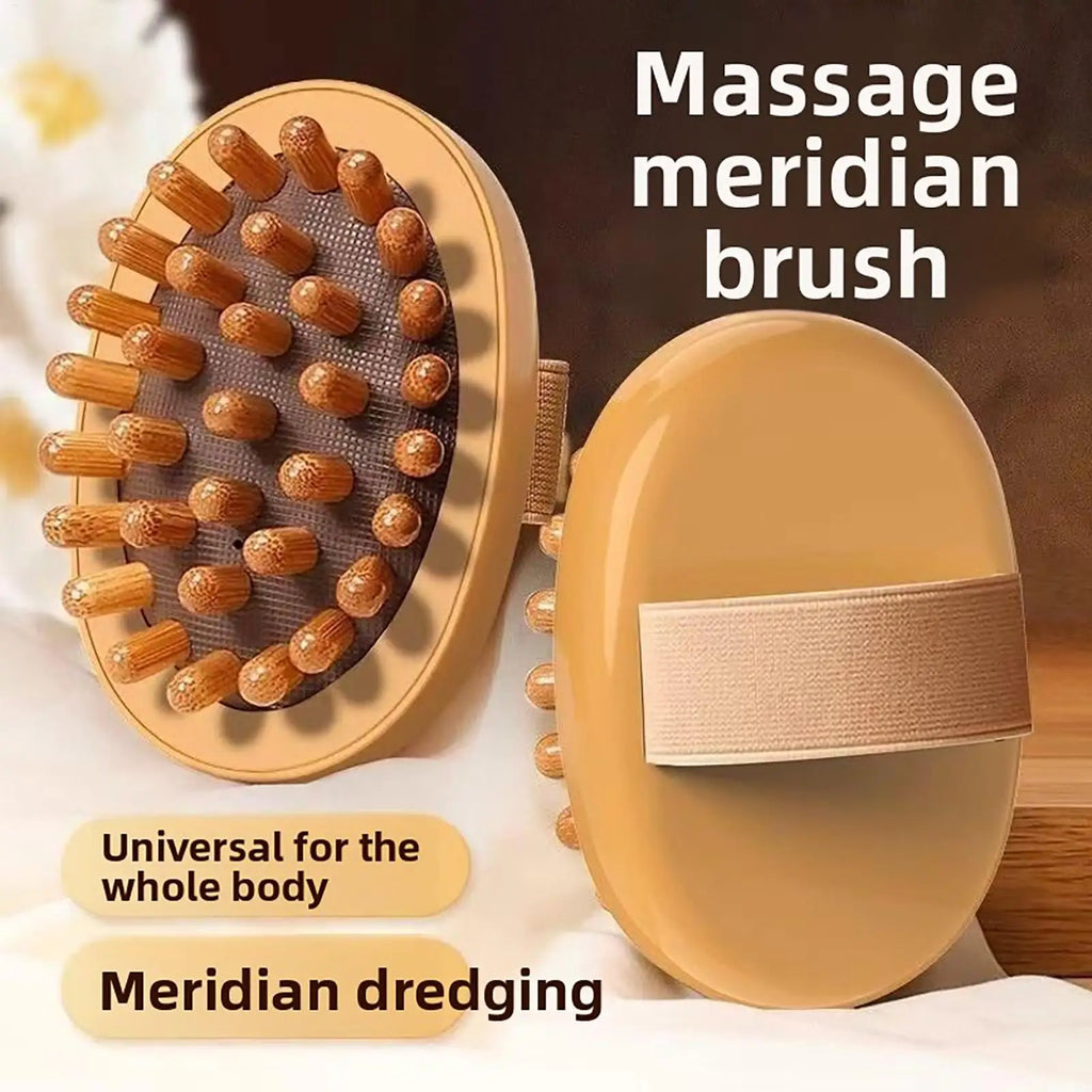 Wood Body Massage Brush – Scalp, Belly & Full Body Massager Body Massage Brush PLUSH