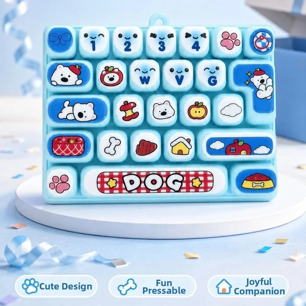 26 Grid Keycap Keychain – Cute Cartoon Animal Fingertip Button Novelty Keychain Toy PLUSH