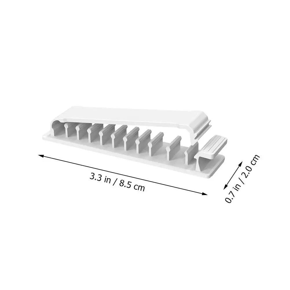 Foxnovo 3pc Adhesive 10-Slot Cable Organizer Cord Clips Cable Organizer Clips PLUSH