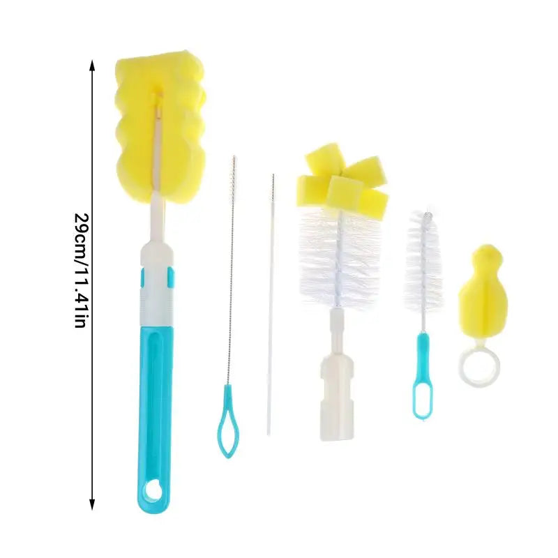 Baby Bottle Cleaning Brush Set 6pc – No Dead Corner Kit Bottle Cleaning Brush Set PLUSH