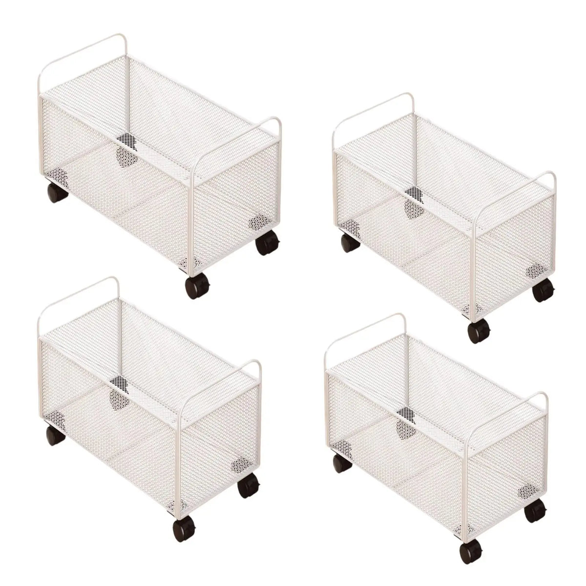 Mesh Iron Rolling Under Desk Storage Cart with Wheels Rolling Storage Cart PLUSH