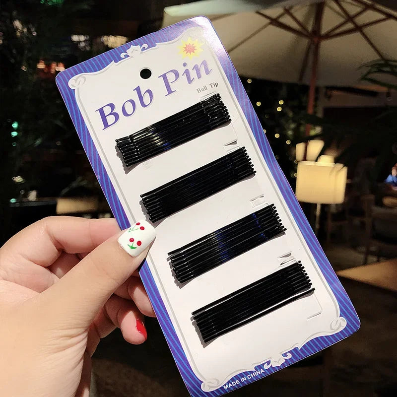 Women's Black Bobby Hair Clips & Barrettes 4–7cm Wave Straight Hair Clips & Barrettes PLUSH No.3 5.4cm