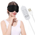 USB Heated Silk Eye Mask – Adjustable Warmth & Timer Control Heated Eye Mask PLUSH BLACK SET