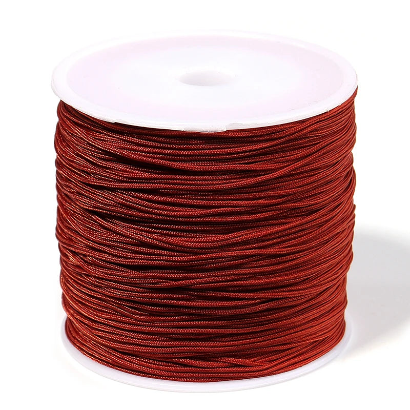 90m Multicolor Nylon Braiding Cord 0.8mm | Chinese Knot Thread Jewelry Braiding Cord PLUSH wine red
