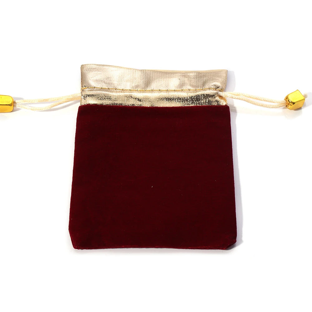 Velvet Drawstring Gift Pouches for Jewelry Packaging – 5-10pcs Jewelry Packaging Pouches PLUSH Wine Red 9x12cm 10pcs