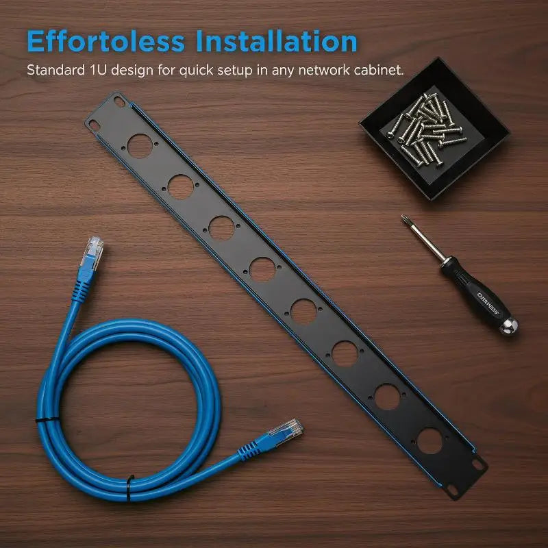 19" Rack Patch Metal Panel 4/8/12/16-Way Audio Cable Mount Audio Rack Panel PLUSH
