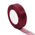 50 Yards Wine Red Organza Ribbon – 5 Widths | Gift & Decor Organza Craft Ribbon PLUSH Wine Red 12mm
