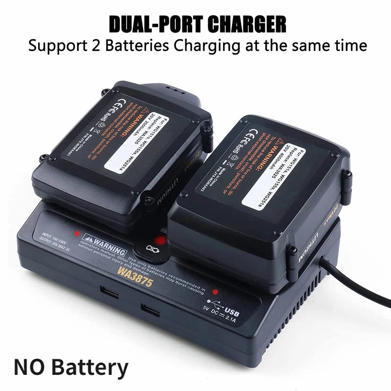 WA3875 Replacement Charger for Worx 18V 20V Li-Ion Batteries Power Tool Charger PLUSH EU france