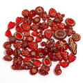 50g Vintage Acrylic Butterfly Flower Spacer Beads – DIY Jewelry Acrylic Spacer Beads PLUSH red