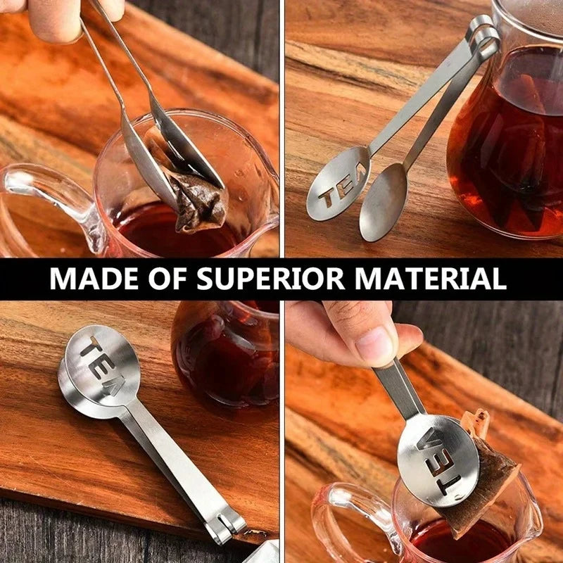 Stainless Steel Tea Bag Squeezer & Sugar Clip | Kitchen Tool Tea Bag Squeezer PLUSH