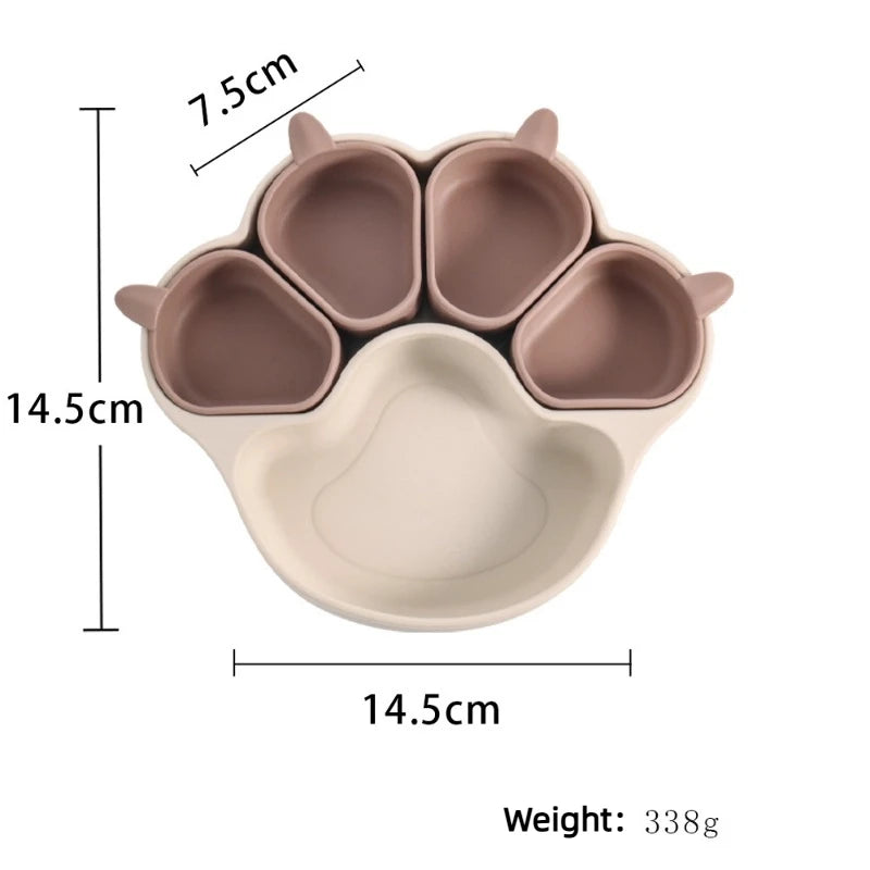 BPA-Free Silicone Baby Feeding Set – Suction Bowl, Plate & Cutlery Baby Feeding Set PLUSH