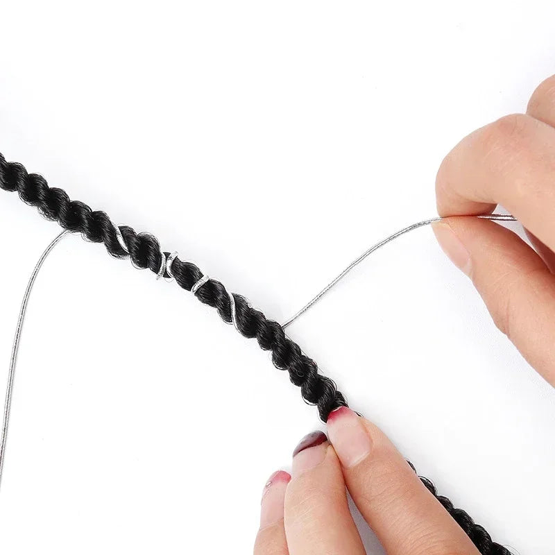 Silver Gold Shimmer Braiding Hair Cord – 5m Elastic Rope Hair Braiding Cord PLUSH