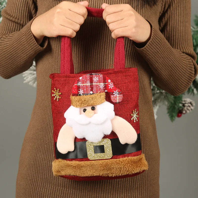 Christmas Snowman & Bear Gift Bags with Handles for Kids Christmas Gift Bags PLUSH