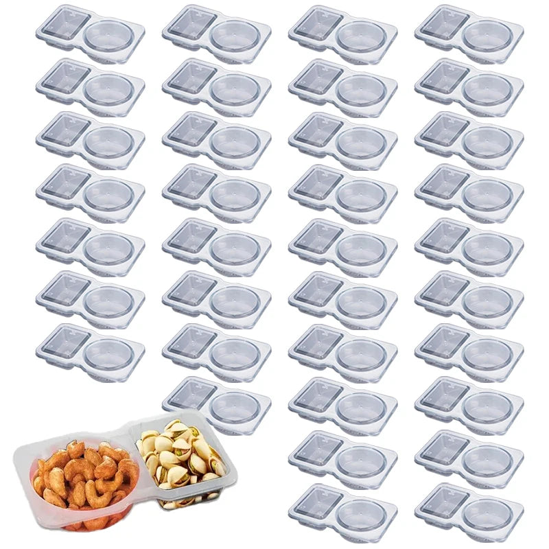 Double Compartment Seasoning Containers 15/25/35pcs – Travel Food Storage Containers PLUSH 35PCS