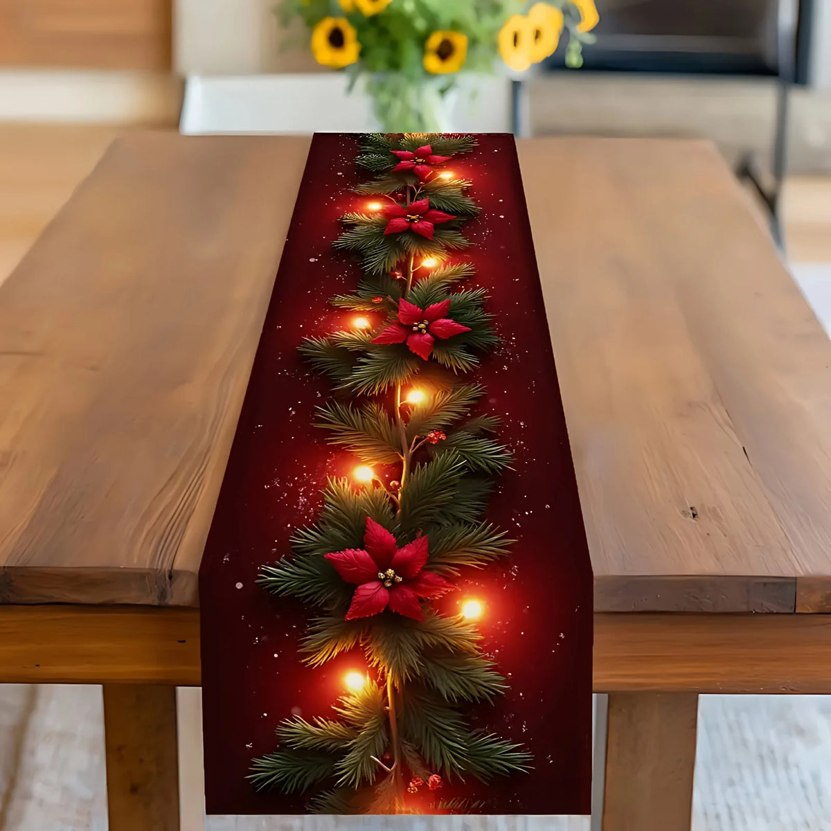 Christmas Pine Branch Table Runner – Festive Holiday Décor Holiday Table Runner PLUSH A 33X183Cm