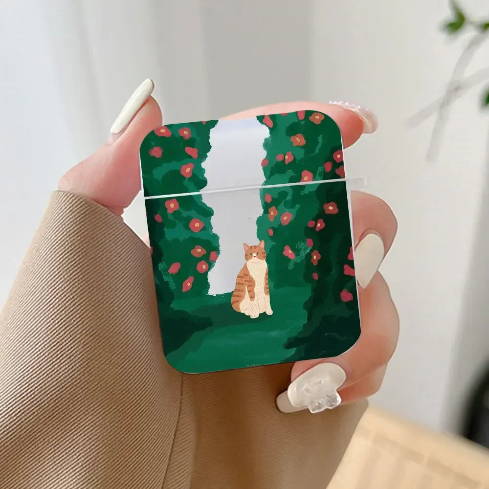 Van Gogh Cat AirPods Case – Retro Art Hard Cover All Models AirPods Case Cover PLUSH