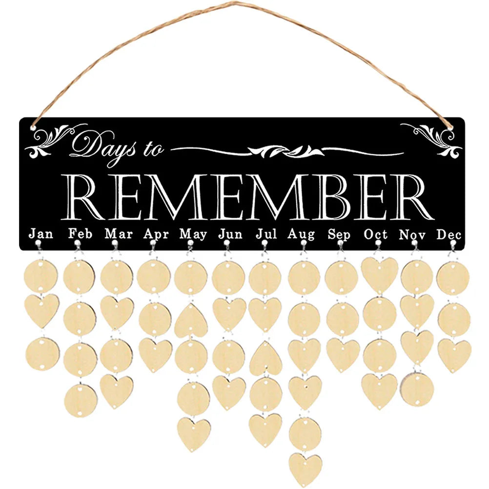 Wooden Family Birthday Calendar Board – Wall Hanging Planner Wall Calendar Board PLUSH