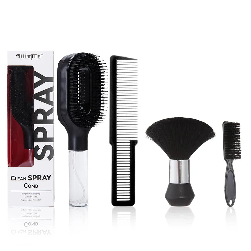 4pcs Professional Spray Comb Set – Hair & Beard Styling Kit Hair Styling Comb Set PLUSH Black-4pcs-A
