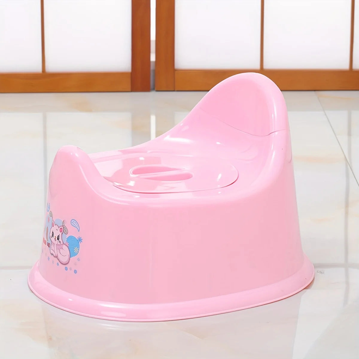 Unisex Toddler Potty Chair with Lid | Easy Clean Baby Toilet Toddler Potty Chair PLUSH Pink