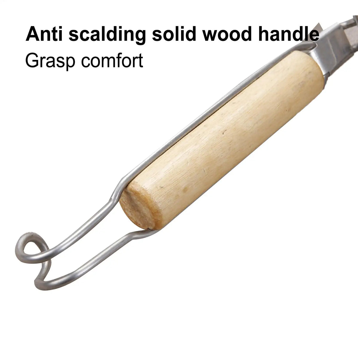 Wooden Handle Stainless Steel Strainer Basket – Pasta Skimmer Kitchen Strainer Basket PLUSH