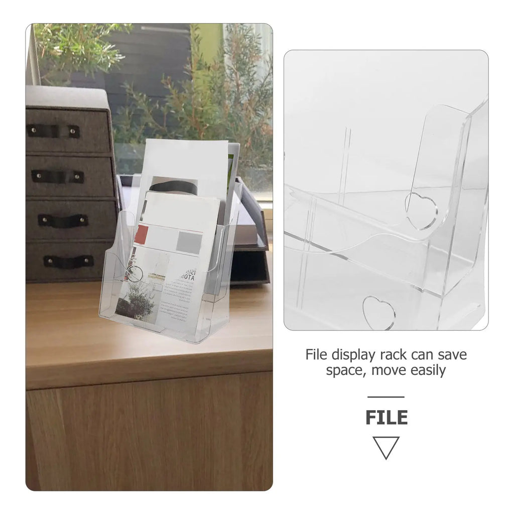 Acrylic Wall & Desk File Holder – A4 Paper Organizer Rack Acrylic File Holder PLUSH
