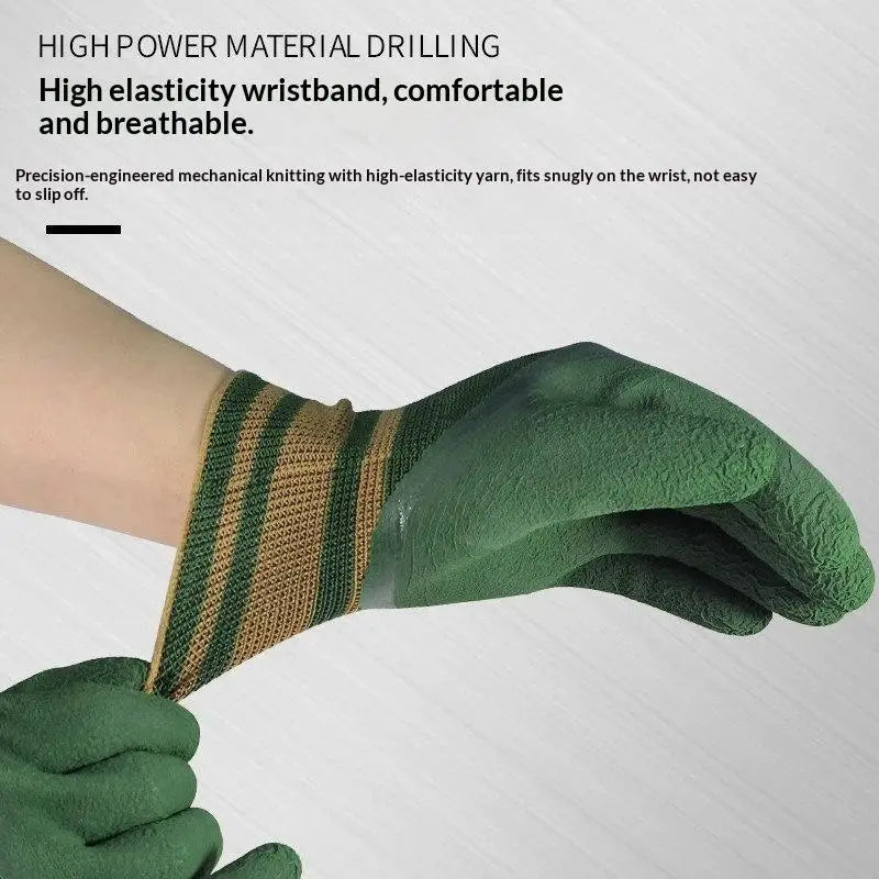 Rubber Palm Work Gloves – Waterproof Thorn Proof Garden Gloves Rubber Work Gloves PLUSH