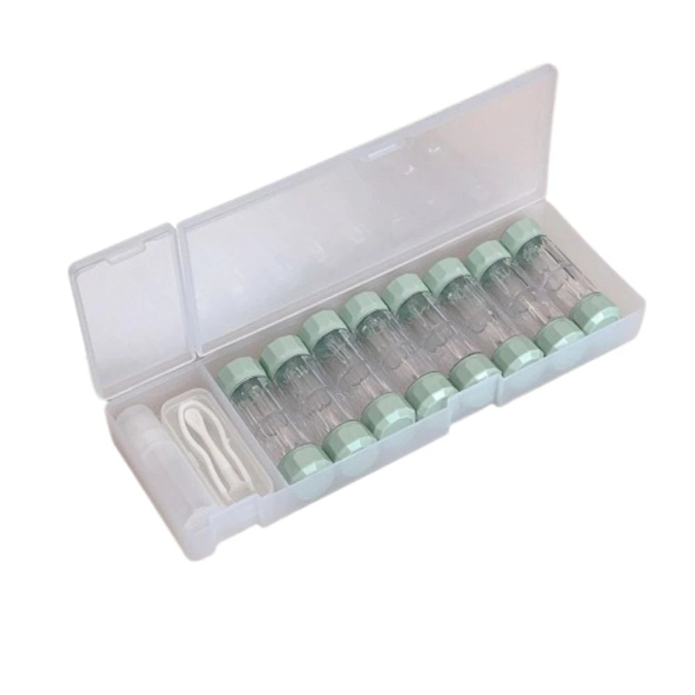 8 Pairs Contact Lens Case Set – 7 Colors, RGP Storage Contact Lens Case PLUSH Green