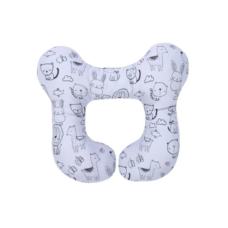 Baby U-Shaped Stroller Pillow – Cartoon Neck & Head Cushion Baby Travel Pillow PLUSH White
